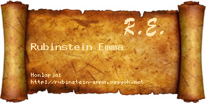 Rubinstein Emma névjegykártya